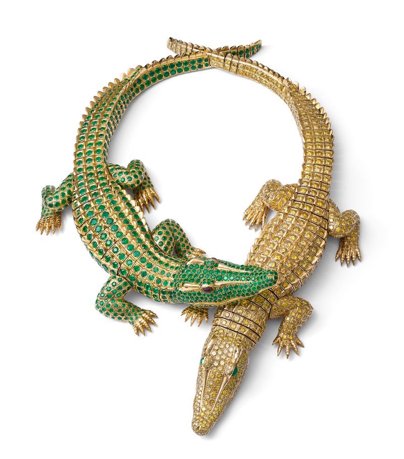 Crocodile Necklace in the Keith Meister Gallery located within the American Museum of Natural History's Mignone Hall of Gems and Minerals