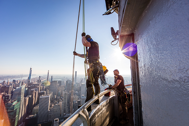 Workers on the 103rd Floor Observatory. Photo courtesy Empire State Realty Trust.