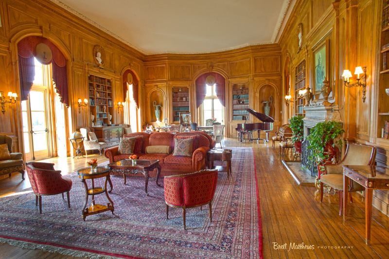 Library at OHEKA CASTLE in Huntington, New York.