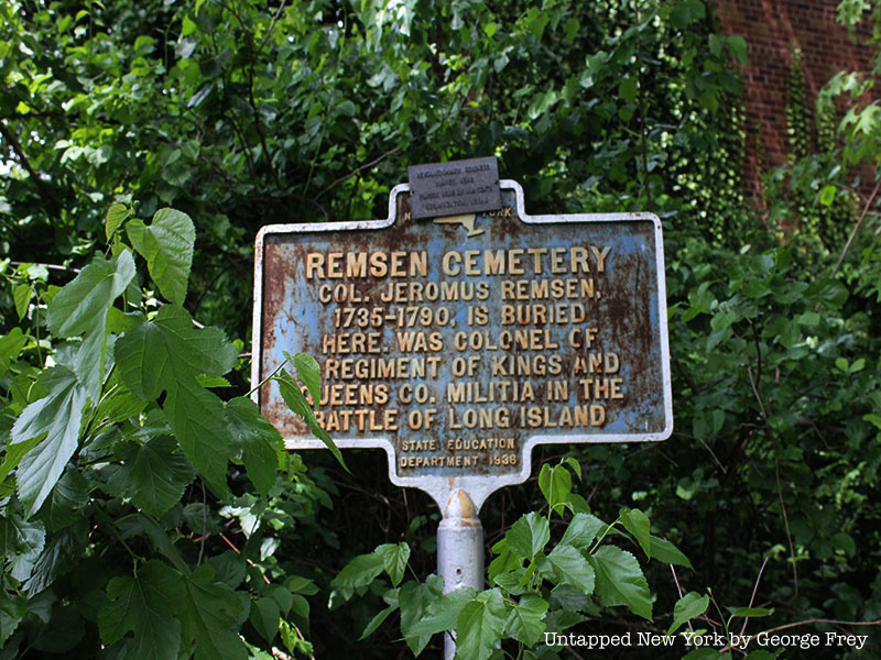 A sign showing the location of Remsen Cemetery.