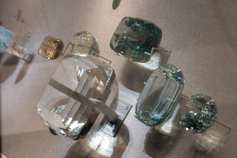 Brazilian Princess and Topaz Grouping in the Allison and Roberto Mignone Hall of Gems at the American Museum of Natural History