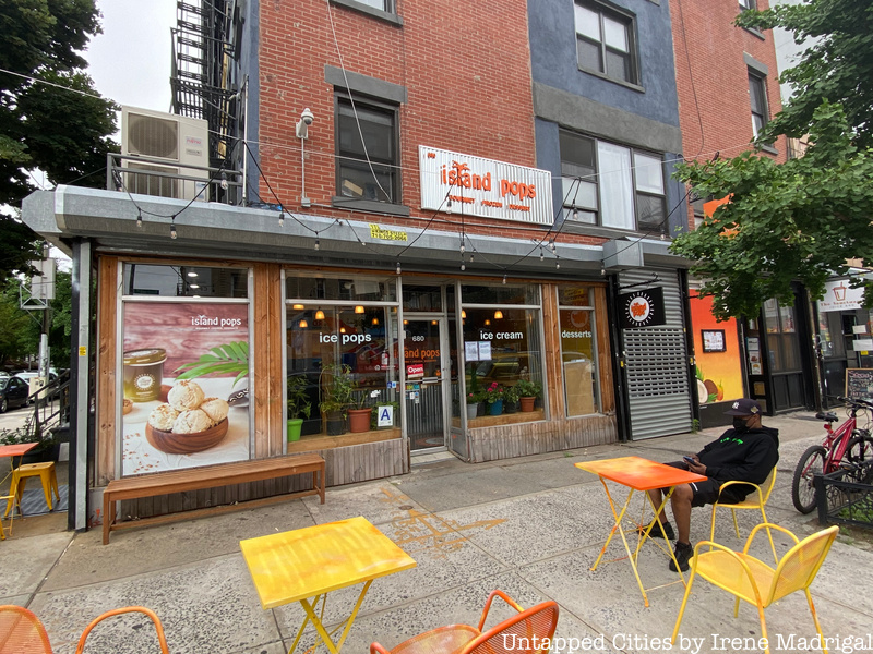 Outdoor view of Island Pop, a restaurant featured in Trivia For Us' Juneteenth Food Crawl