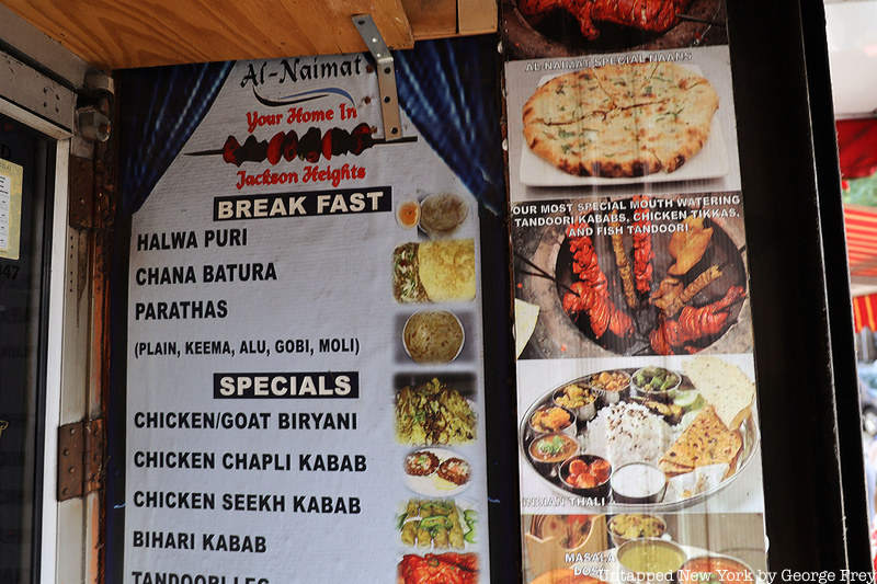 Al Naimat serves India specialties and sweets in Jackson Heights. 