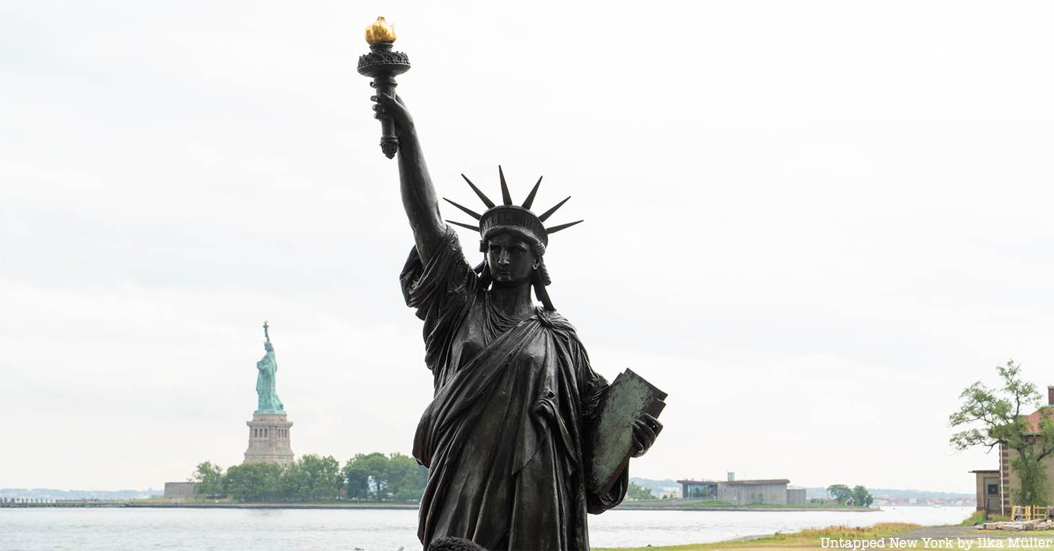Statue of Liberty's Little Sister replica on Ellis Island