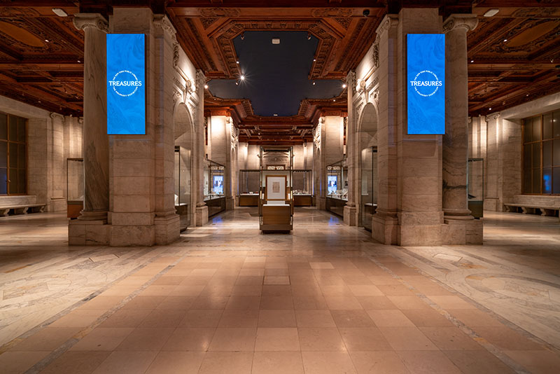 Gottesman Hall at NYPL treasures exhibition