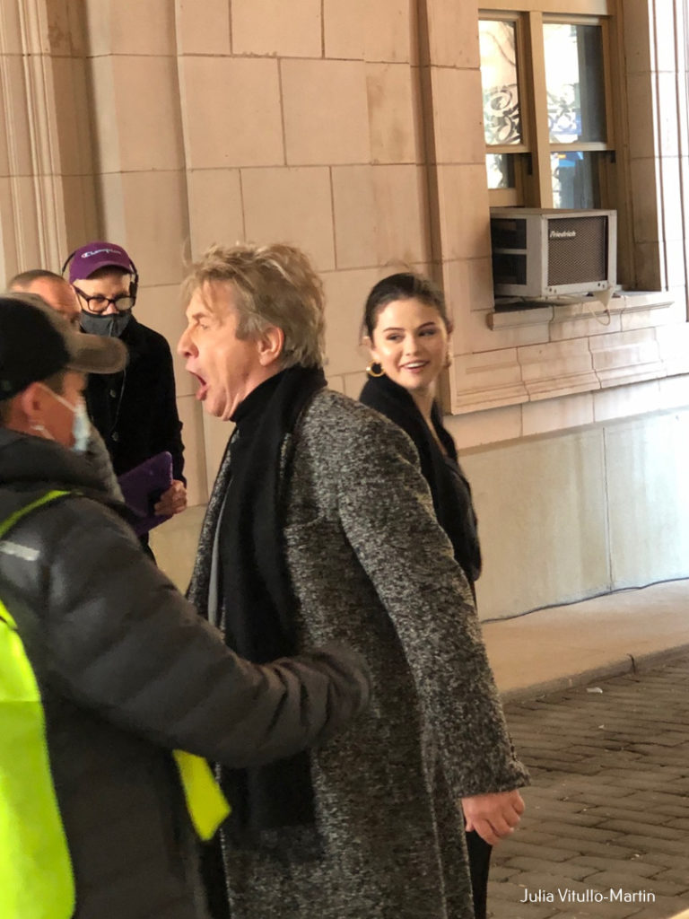 Martin short and selena gomez filming at The Belnord