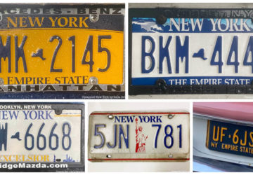 New York State license plate collage