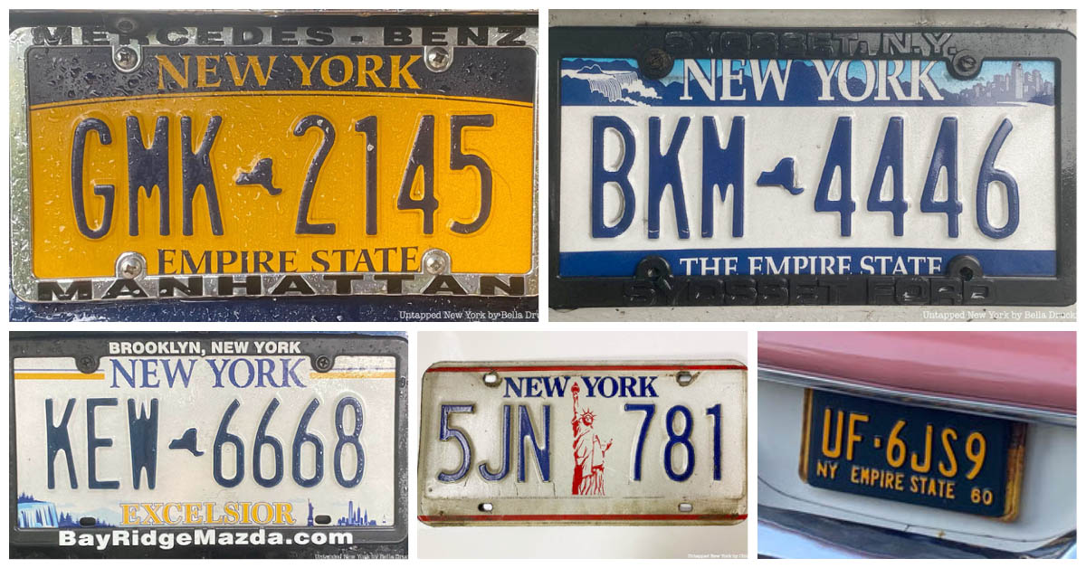 New York State license plate collage