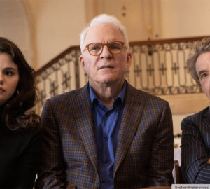 Only Murders In The Building -- "Who Is Tim Kono?" - Episode 102 -- The group begins researching the victim. Meanwhile, Mabel’s secretive past starts to be unraveled. Mabel (Selena Gomez), Oliver (Martin Short), and Charles (Steve Martin), shown. (Photo by: Craig Blankenhorn/Hulu