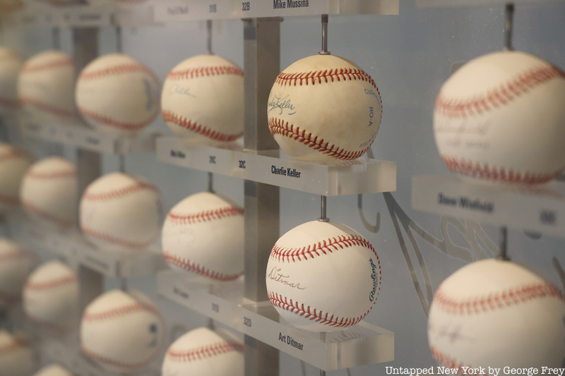Balls on the Ball Wall in Yankee Stadium. 