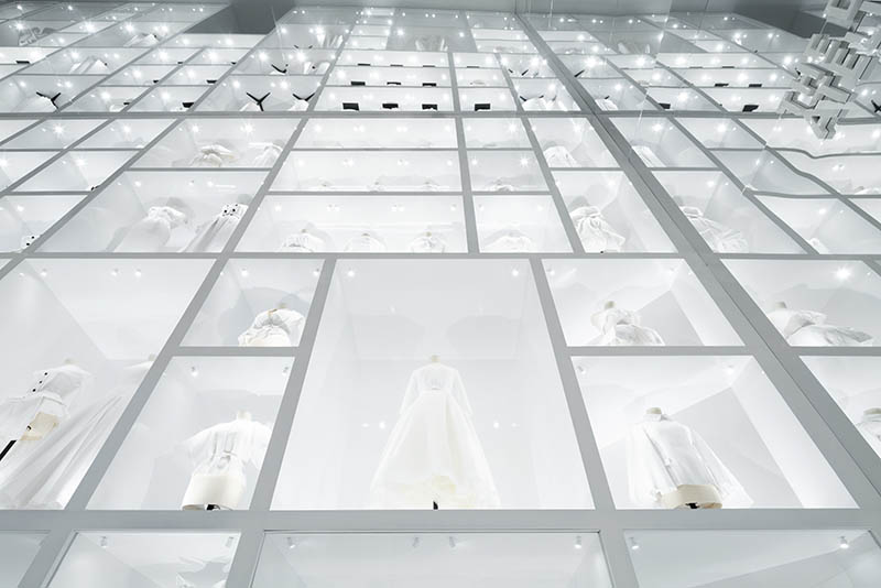 Christian Dior wall of dresses