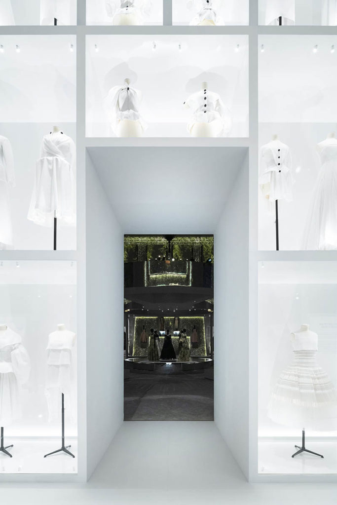 Christian Dior Designer of Dreams exhibition with hallway