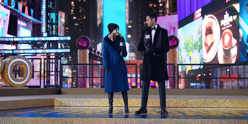 The Morning Show filming location Times Square with Reese witherspoon and Hasan Minhaj