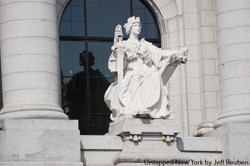 Lady Justice statue at the Bronx County Courthouse