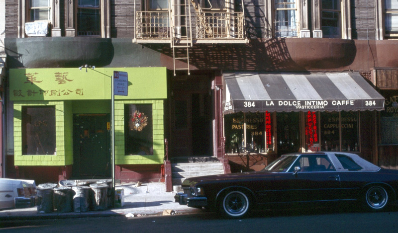 Little Italy circa. 1982. Starting in the late 1960s, Chinatown's traditional border along Canal Street began inching into Little Italy's territory. Photo courtesy of Wikimedia Commons (Gerd Eichmann). 