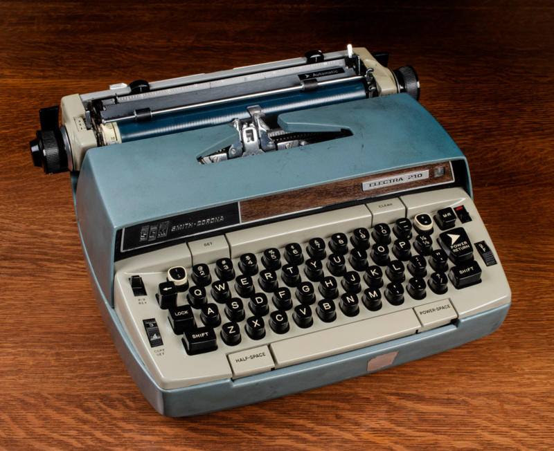 Robert A. Caro's Smith Corona Electra 210 Typewriter, circa 1970s. Courtesy of Robert A. Caro Archive, Patricia D. Klingenstein Library, New-York Historical Society.