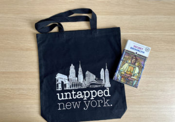Untapped New York tote bag and book