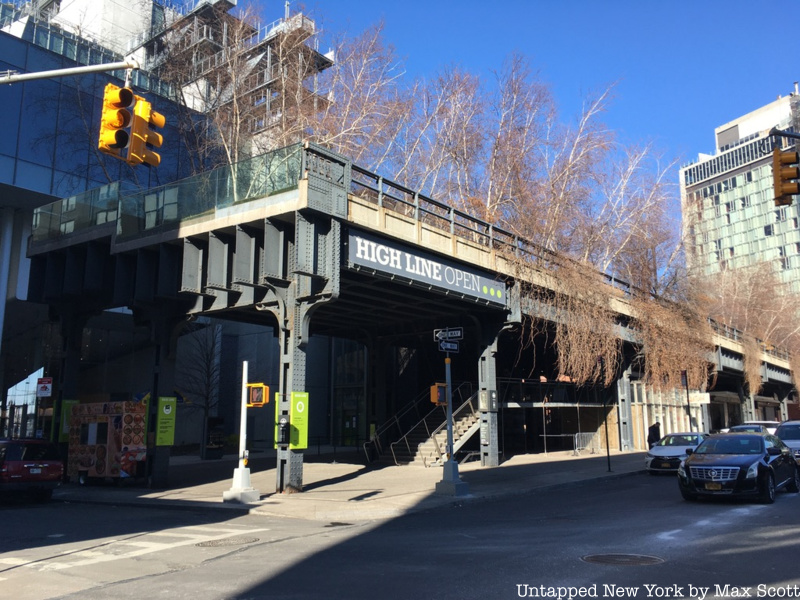 The current end of the High Line at Gansevoort Street