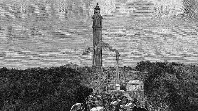 archival engraving of the highbridge water tower
