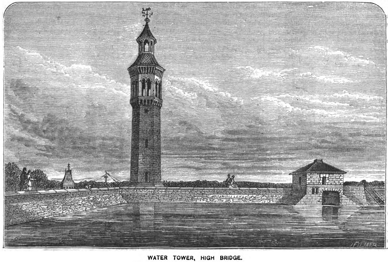 engraving of the Highbridge Water Tower