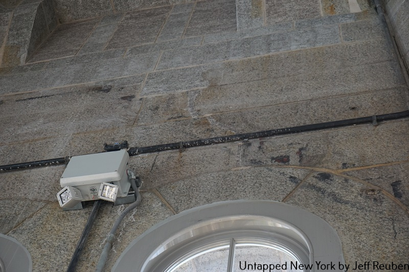 closeup of wall markings in the Highbridge Water Tower