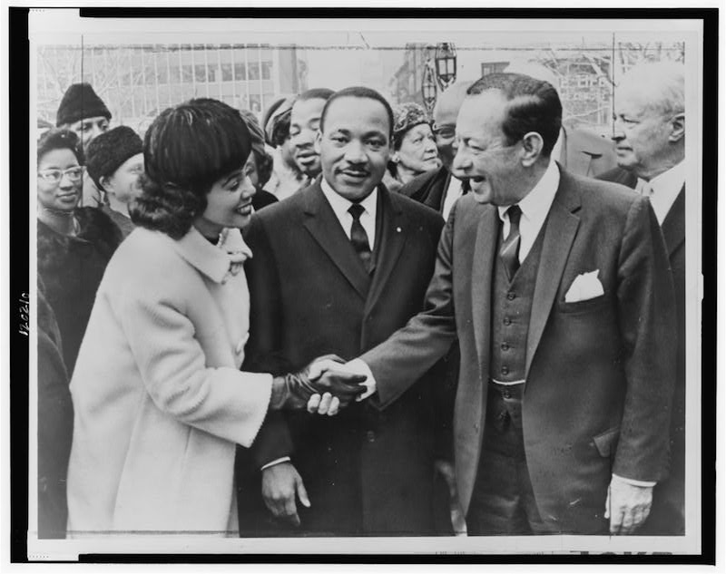 Martin Luther King Jr. with Coretta Scott King and Mayor Wagner