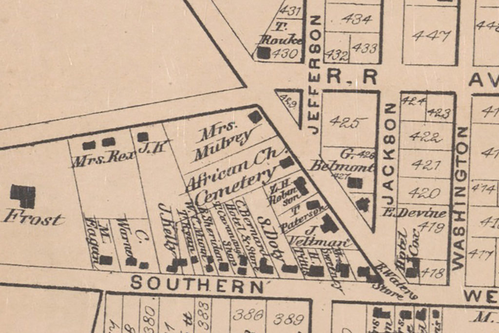 map showing where Centerville AME church was