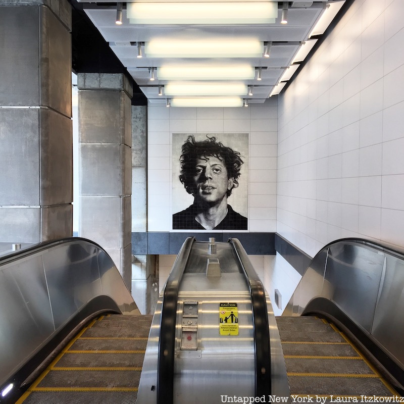 Portrait of Lou Reed by Chuck Close at the 86th Street Q train station