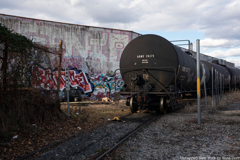 proposed interborough express tracks with oil tanker