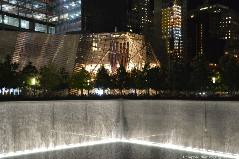 9/11 memorial at night