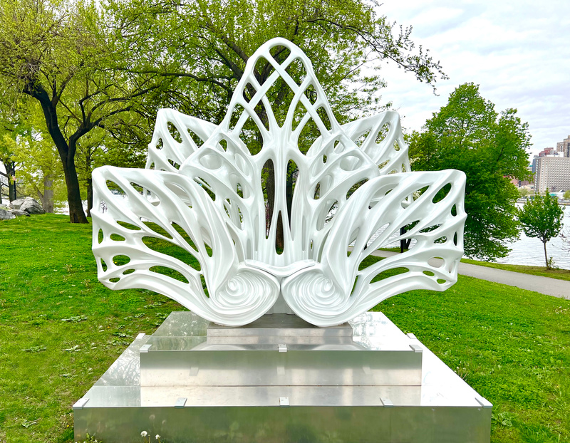 empower flower sculpture at Randall's Island park