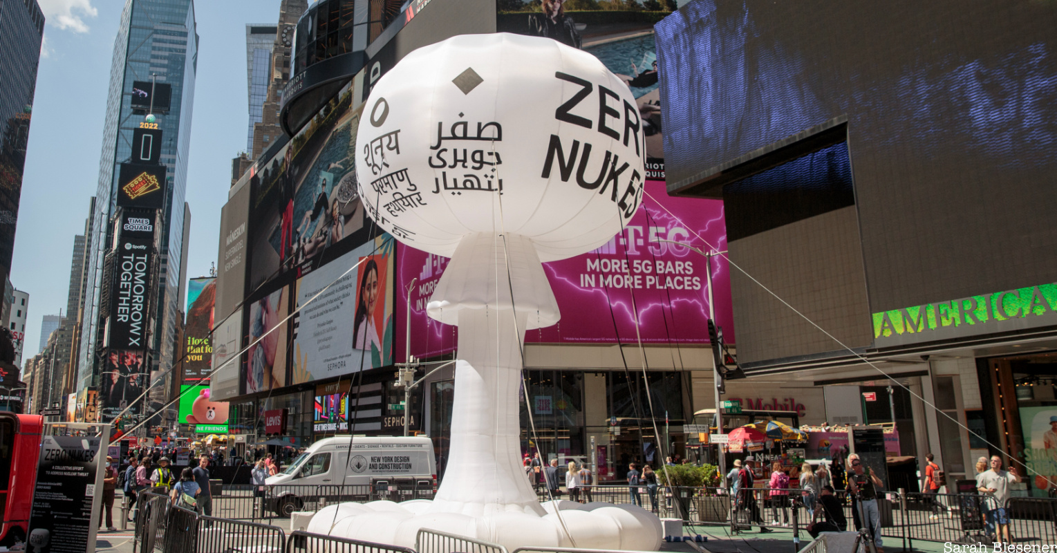 Zero Nukes installation in Times Square
