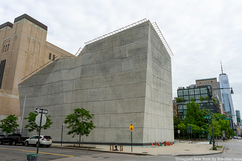 The Spring Street Salt Shed. a windowless building.