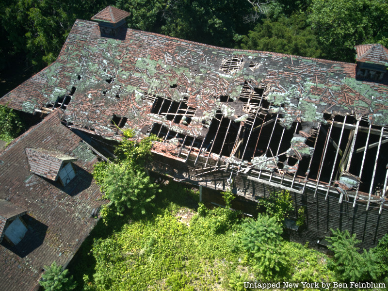 Aerial view of Ward Acres Barn in New Rochelle, New York.