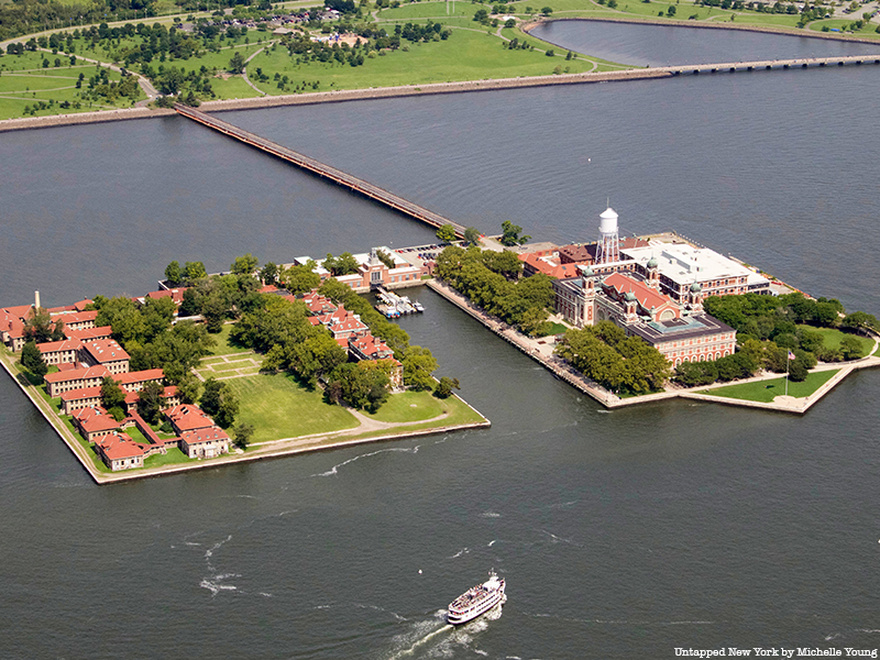 Aerial view of Ellis Island