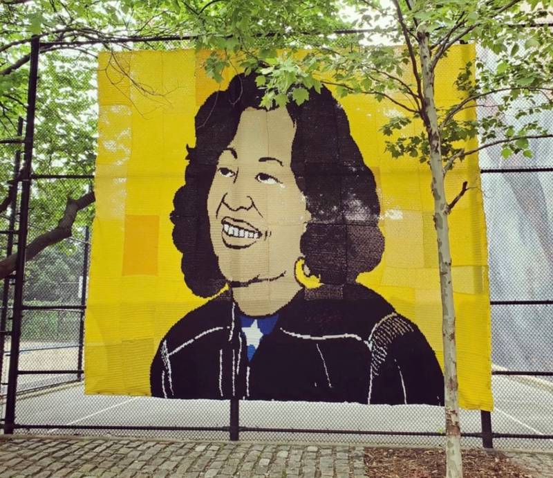 Public art installation of Supreme Court Justice Sonia Sotomayor
