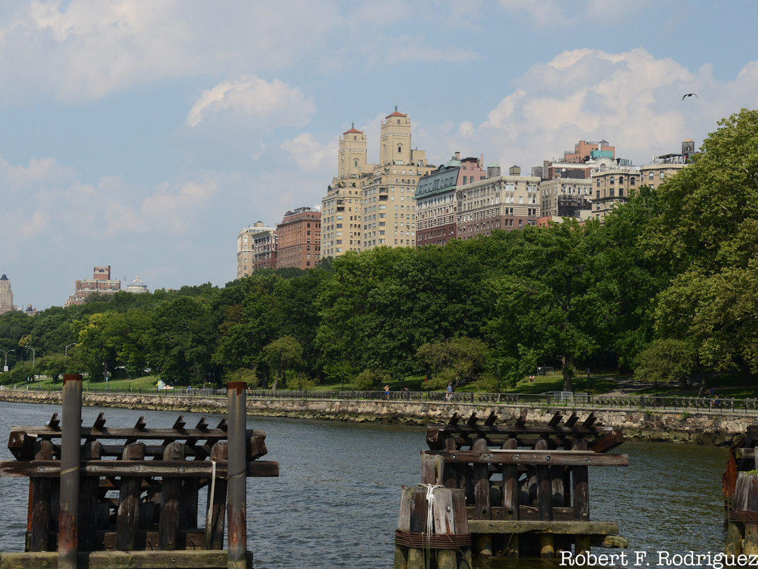 A view of Riverside Drive from the Hudson River