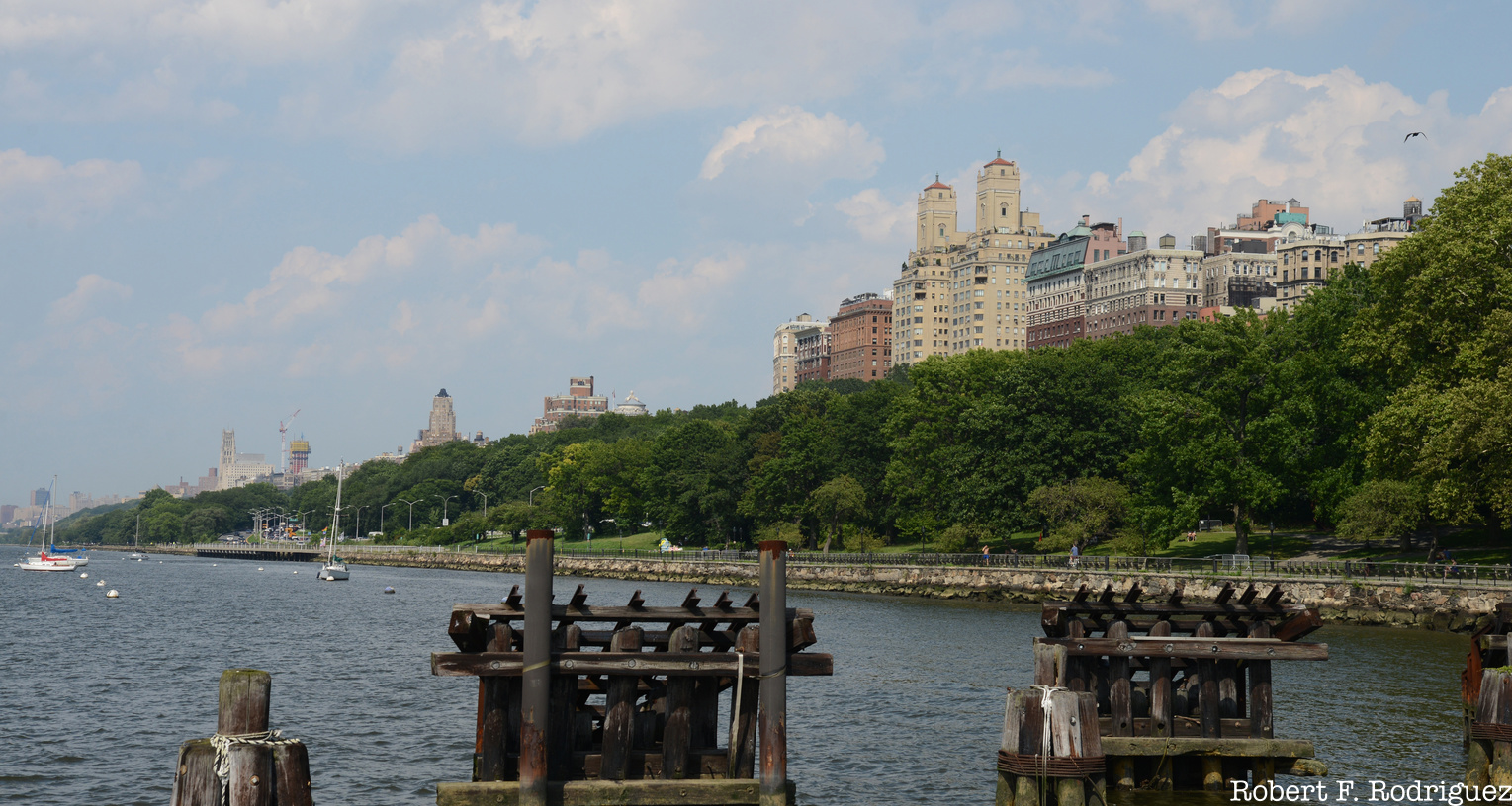 A view of Riverside Drive from the Hudson River