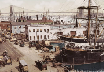 A historical image of NYC's South Street Seaport