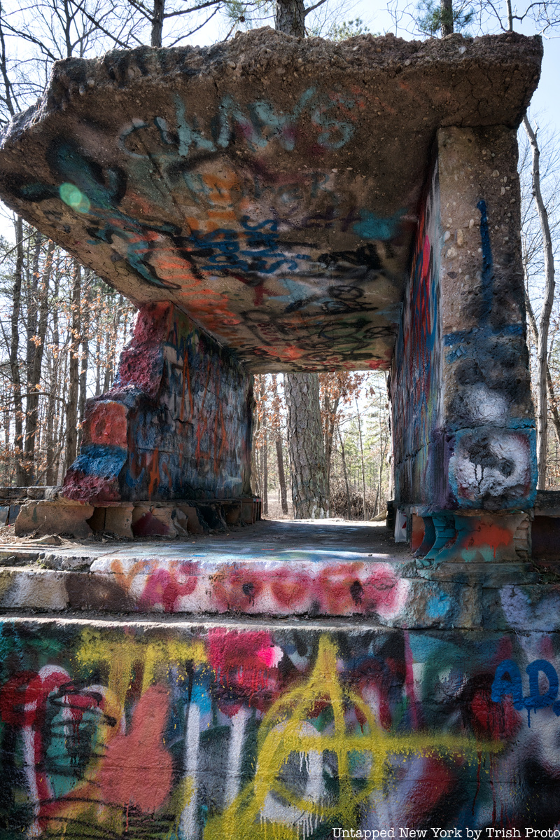 Graffiti covered ruins