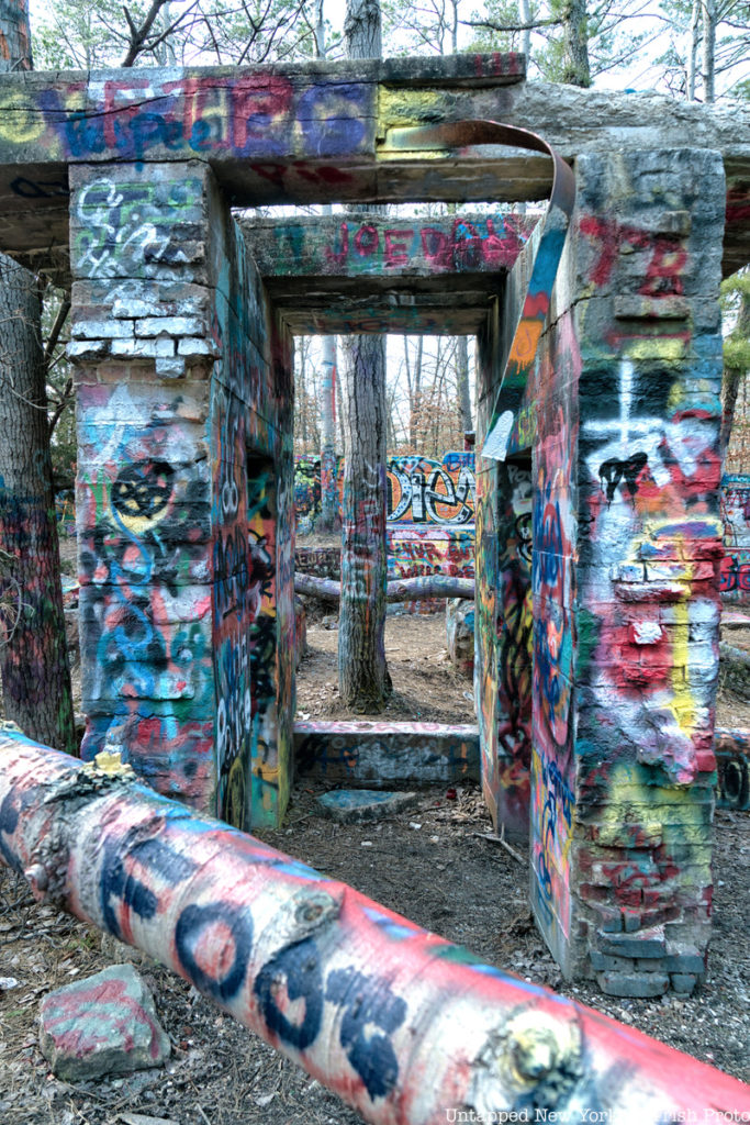 Graffiti covered ruins