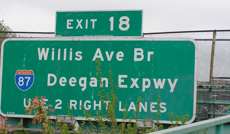 Major Deegan road sign, one of many NYC place names taken from a real person