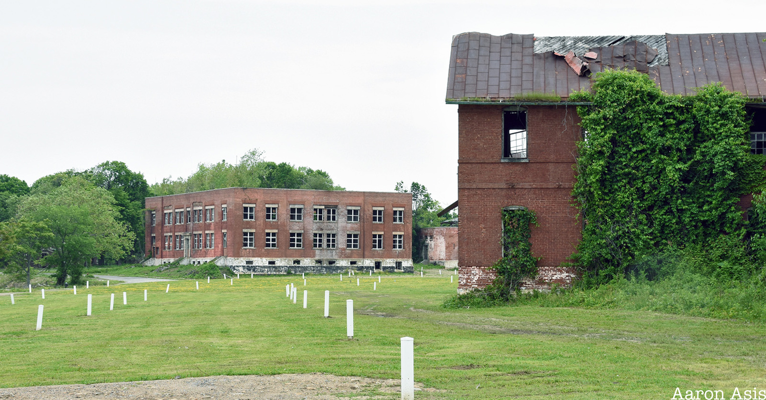 Abandoned buildings on Hart Island