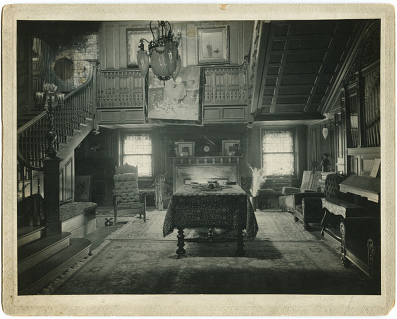 Interior room of the lost Pope Mansion in Brooklyn