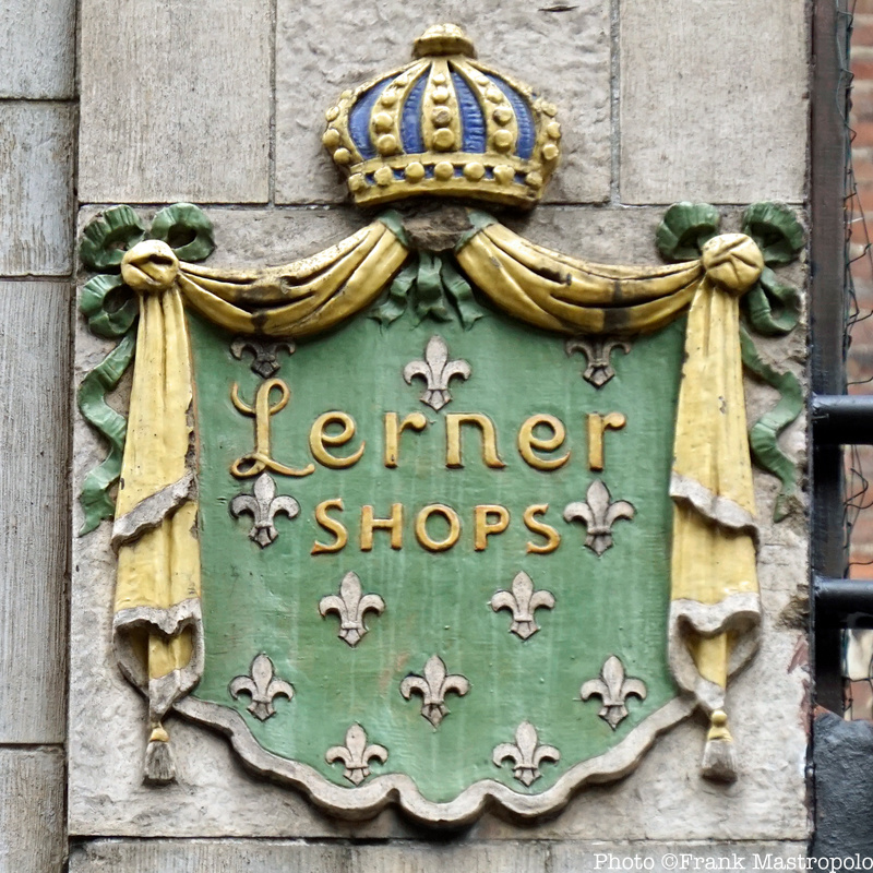 Lerner Shops carved ghost sign in Manhattan