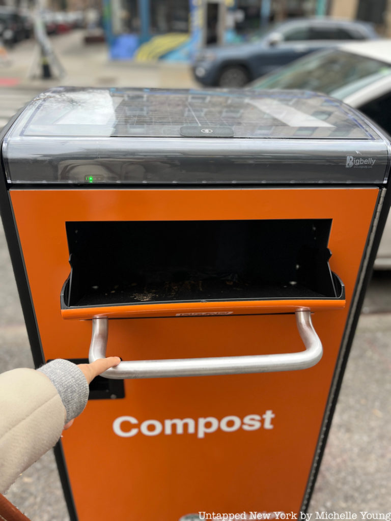Opening of the orange smart compost bins in NYC