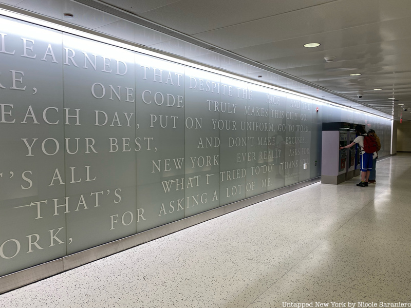 Derek Jeter quote on the wall of the new 
 train station
