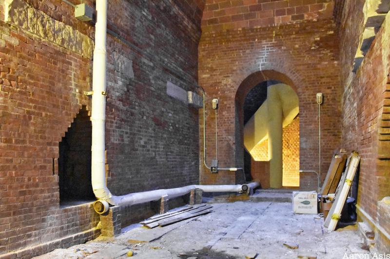 Brick room inside the Washington Square Arch