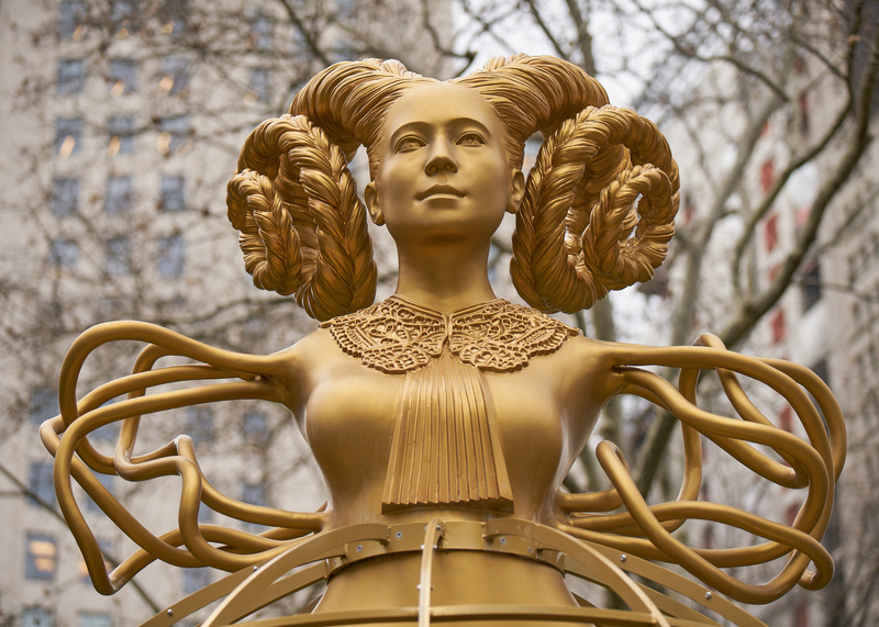 Shahzia Sikander, Witness (2023) in Madison Square Park for Havah...to breathe, air, life, 2023. Photo by Yasunori Matsui. Courtesy of the Madison Square Park Conservancy.