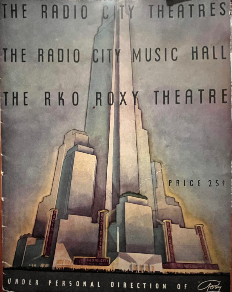 Illustration of the Roxy Theater and Radio City